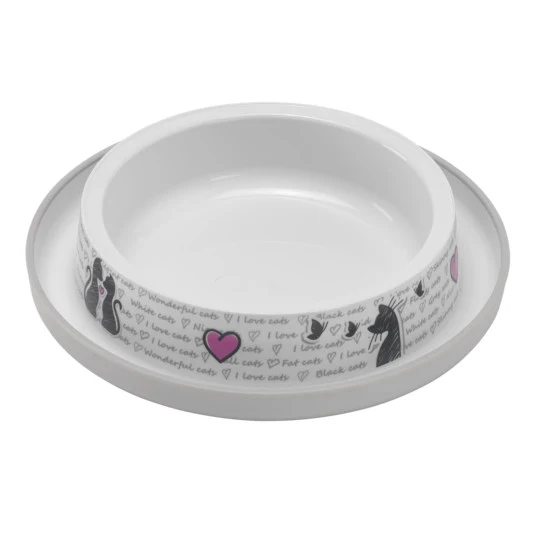 Moderna Products, Plato para Gato -Trendy Dinner Cats in Love Blanco Ostión