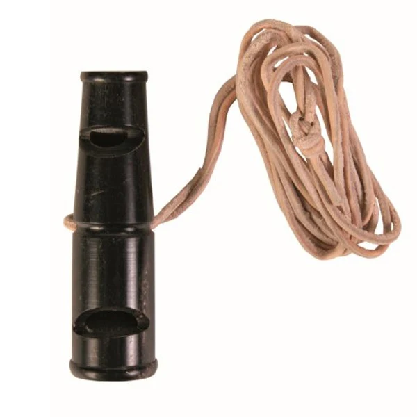 Trixie Silbato Búfalo, Lazo Piel, Doble Tono, 6 Cm