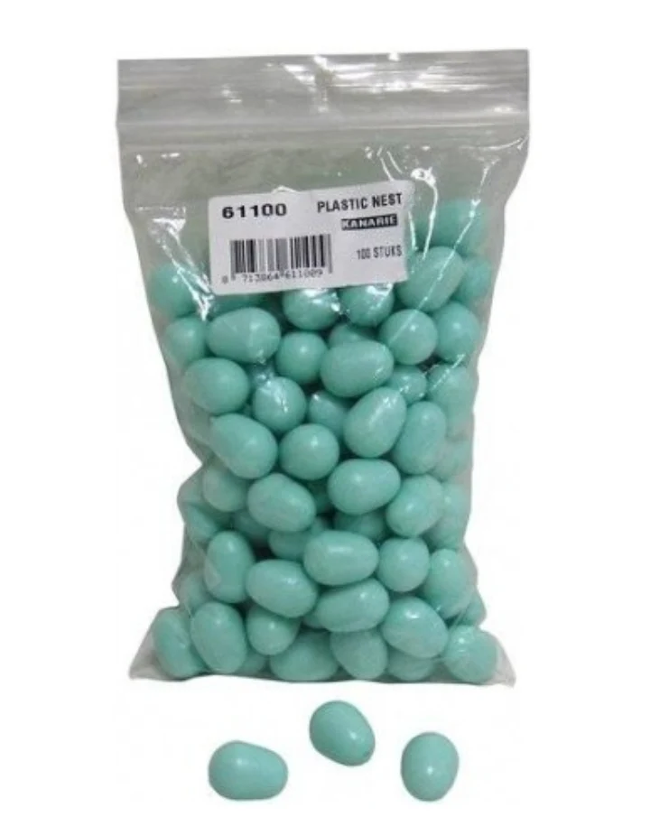 100 huevos de canario de plástico