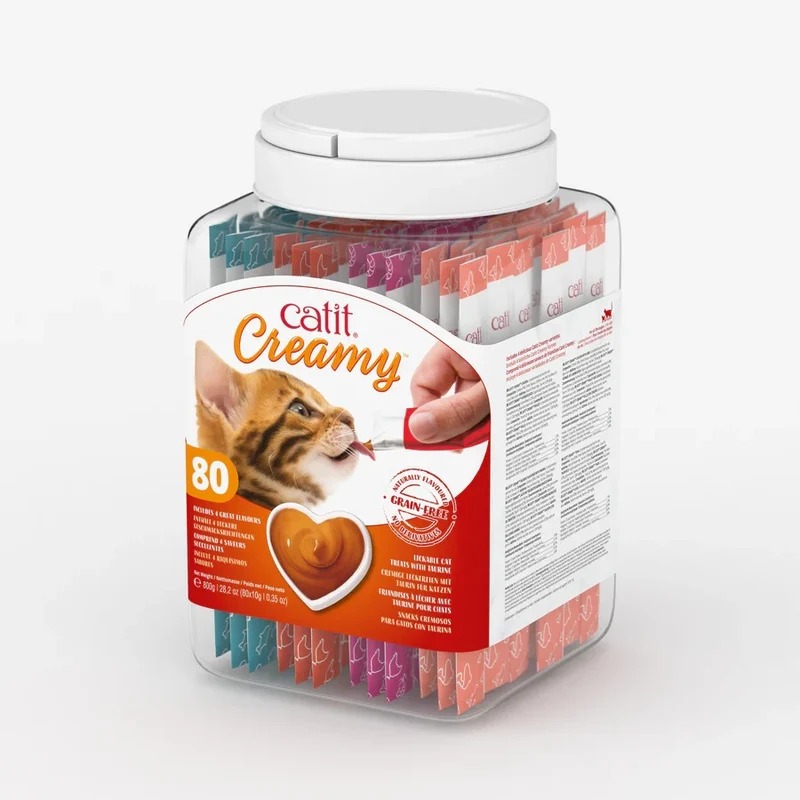 Snack líquido para gatos Creamy surtido en bote 80 x 10 g Catit
