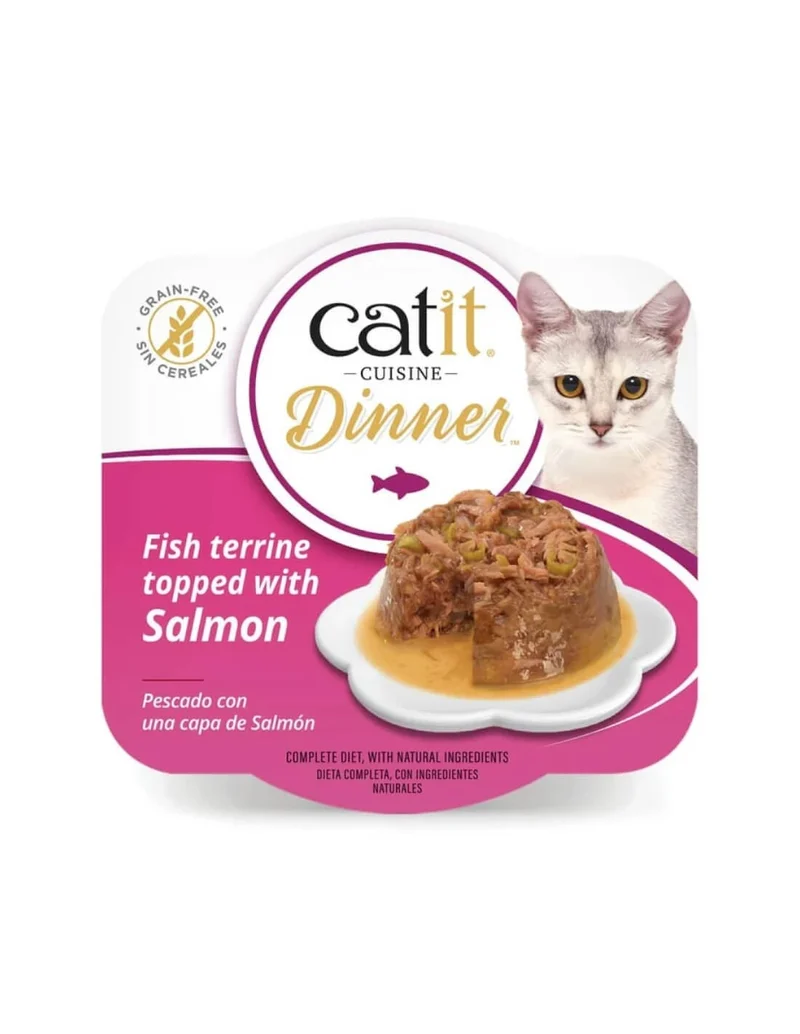 Comida húmeda para gatos Dinner pescado con salmón Cuisine 75 g Catit