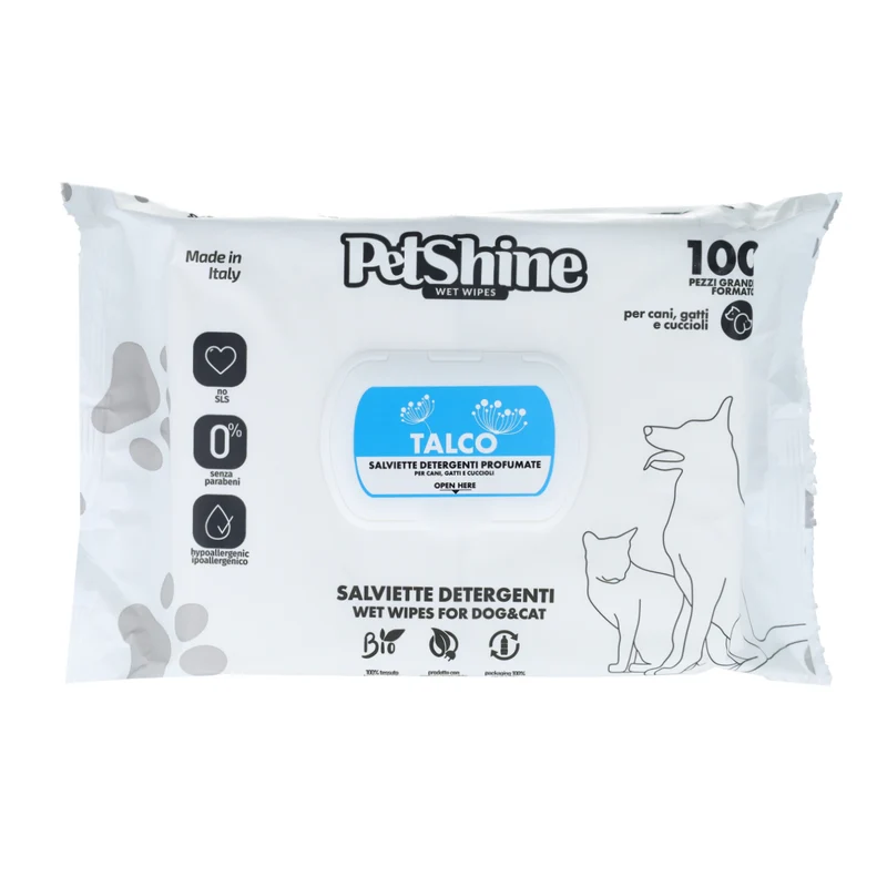 Toallitas Higiene Perro/Gato Talco Porrini 100 toallitas por bolsa