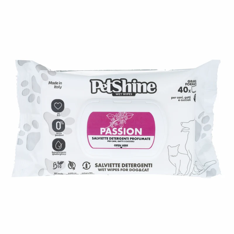 Porrini Toallitas Higiene Perro/Gato, Pasión, 40 uds