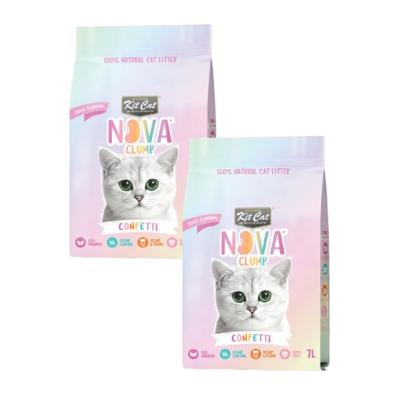Pack 2x Kit Cat Nova Pack Ahorro - Confetti 7 L Arena Vegetal para gatos
