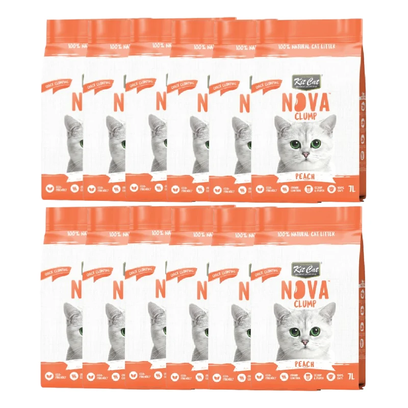 Kit Cat Nova Pack Ahorro 12 - Peach 7 L Arena Vegetal para gatos