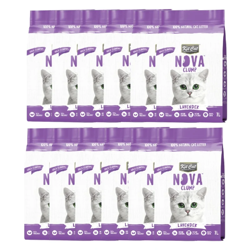 Kit Cat Nova Pack Ahorro 12 - Lavander 7 L Arena Vegetal para gatos