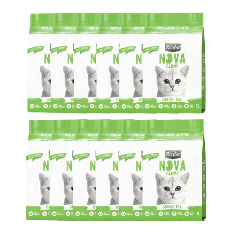 Kit Cat Nova Pack Ahorro 12 - Green Tea 7 L Arena Vegetal para gatos