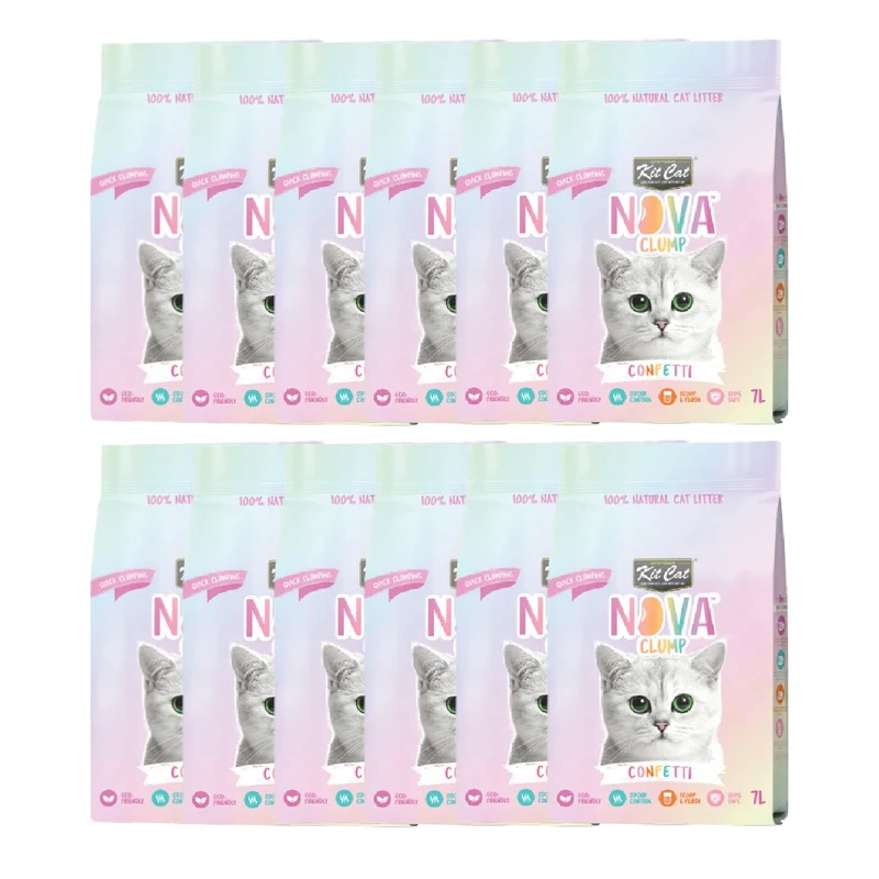 Pack 12x Kit Cat Arena Eco Nova - Confetti 7 L Arena para gatos