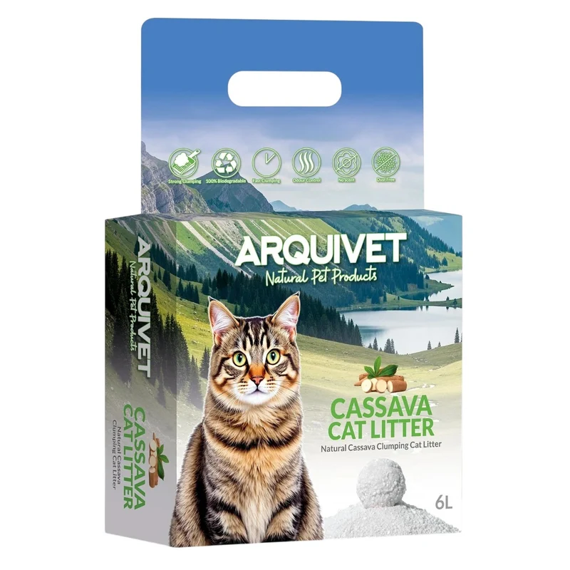 Arena de Yuca para Gatos Arquivet 6L 100% Biodegradable