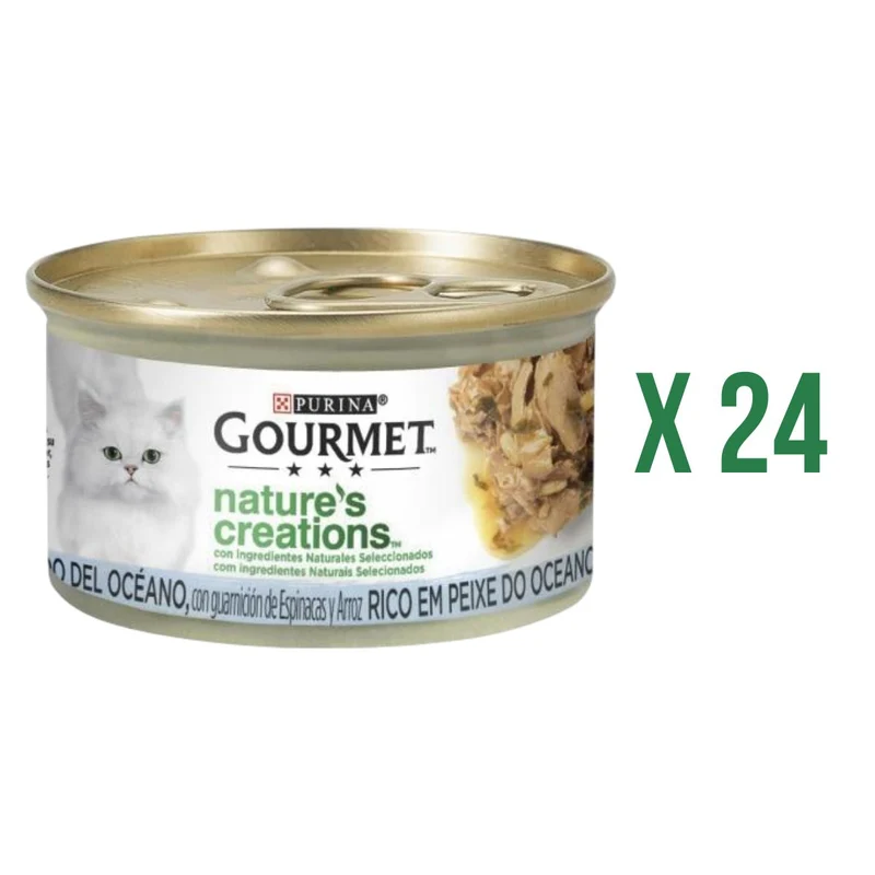 Pack 24 x GOURMET Nature's Creations Mini Filetes Rico en Pescado del Océano 85 g