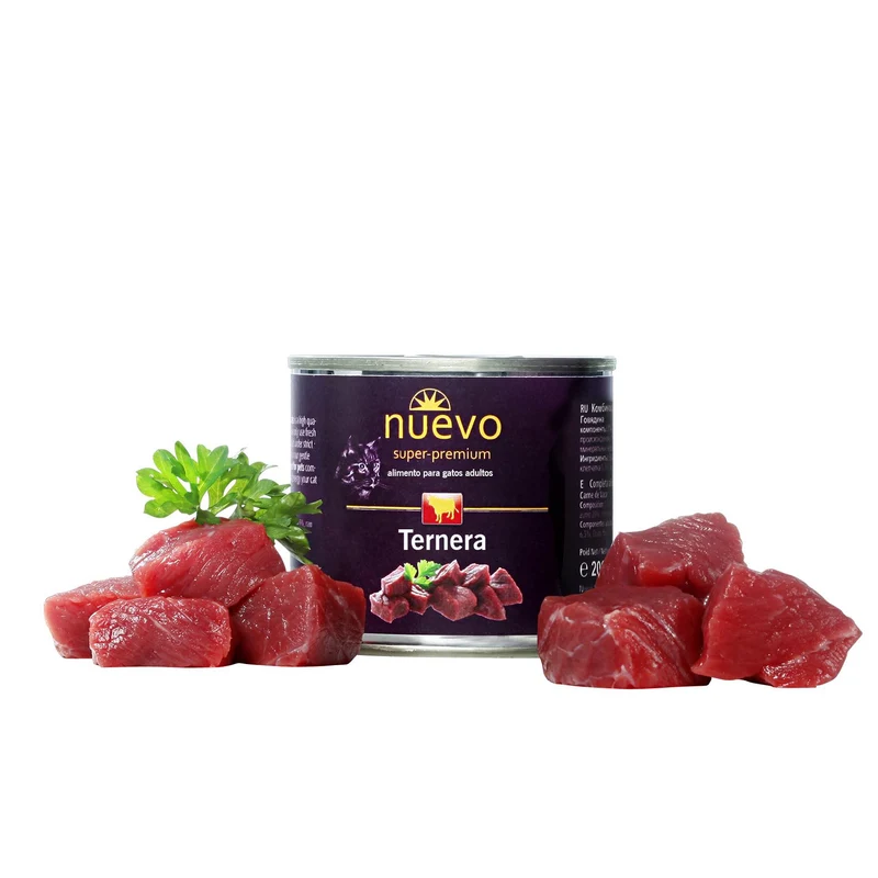 Nuevo Lata Gato adulto Ternera 200 g