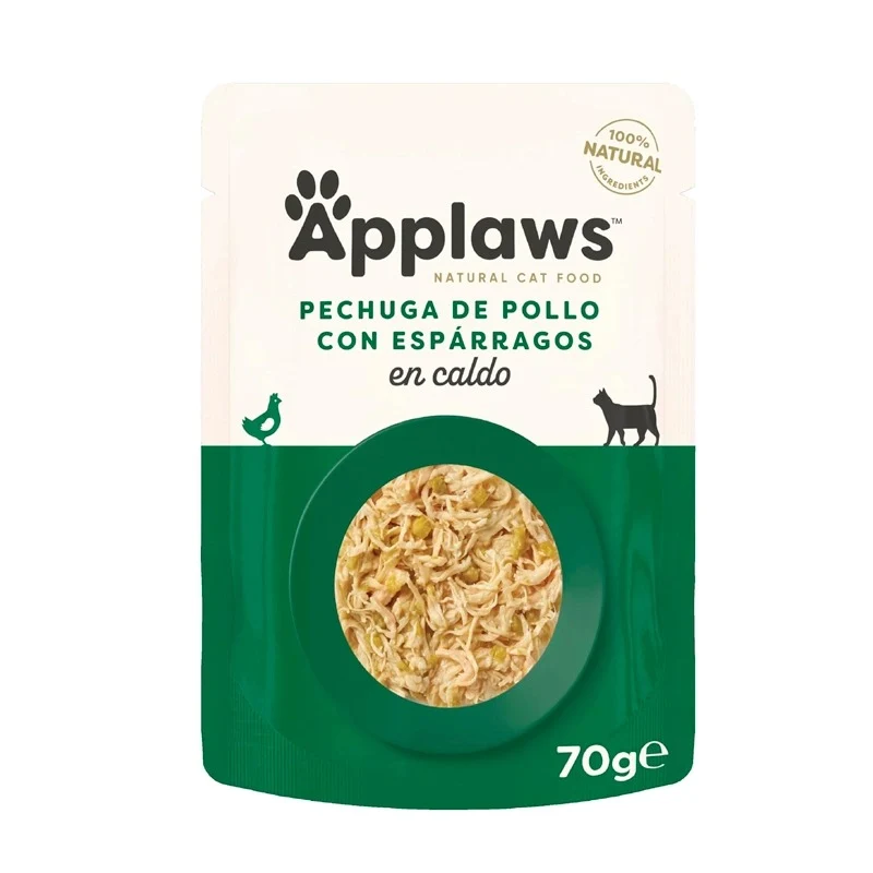 Comida húmeda para gatos Sobre Pollo con espárragos Applaws 70 g