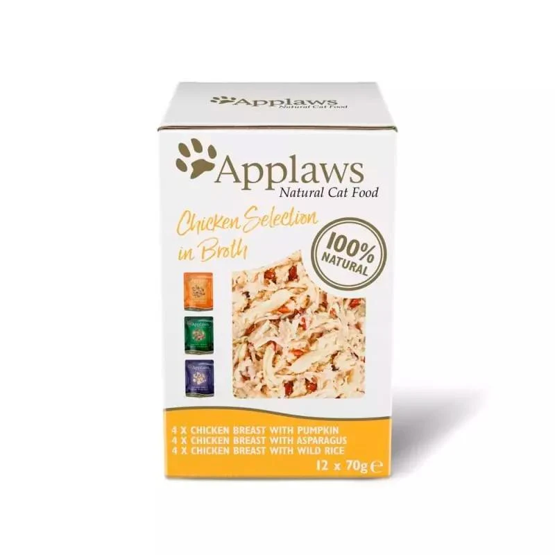 Comida húmeda para gatos Sobre Caldo Pollo 12 x 70 g Applaws