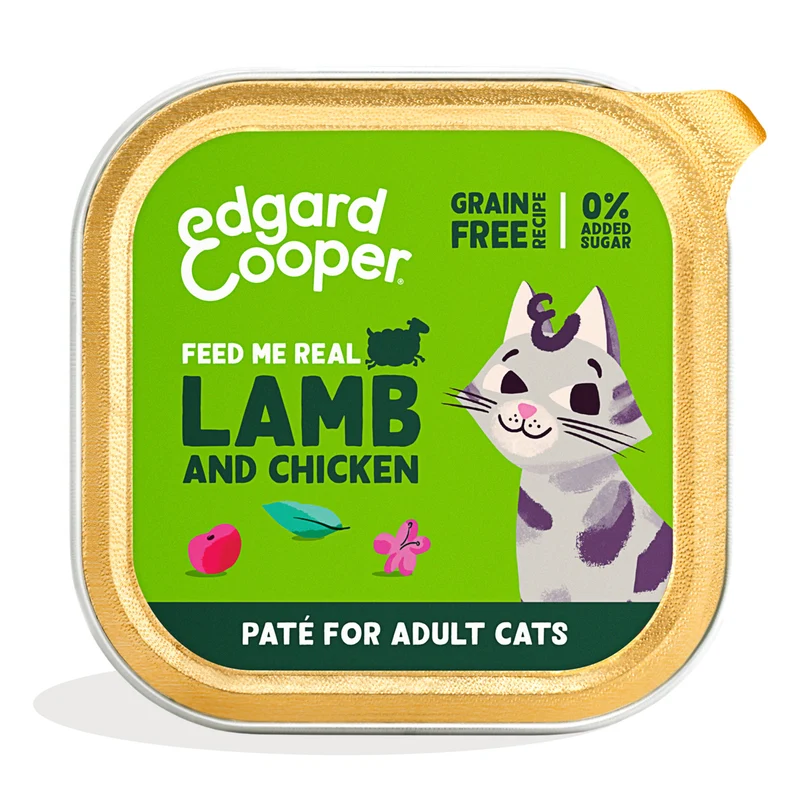 Comida húmeda gatos paté Tarrina Cordero y Pollo Edgard & Cooper 85 g