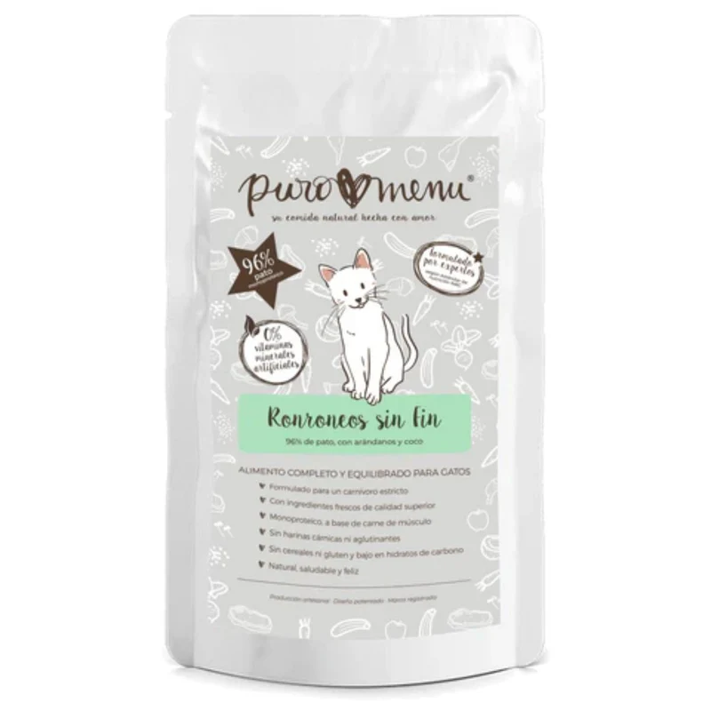 Comida húmeda Barf gatos Ronroneos sin fin (Pato) BIO Puromenu 100 g