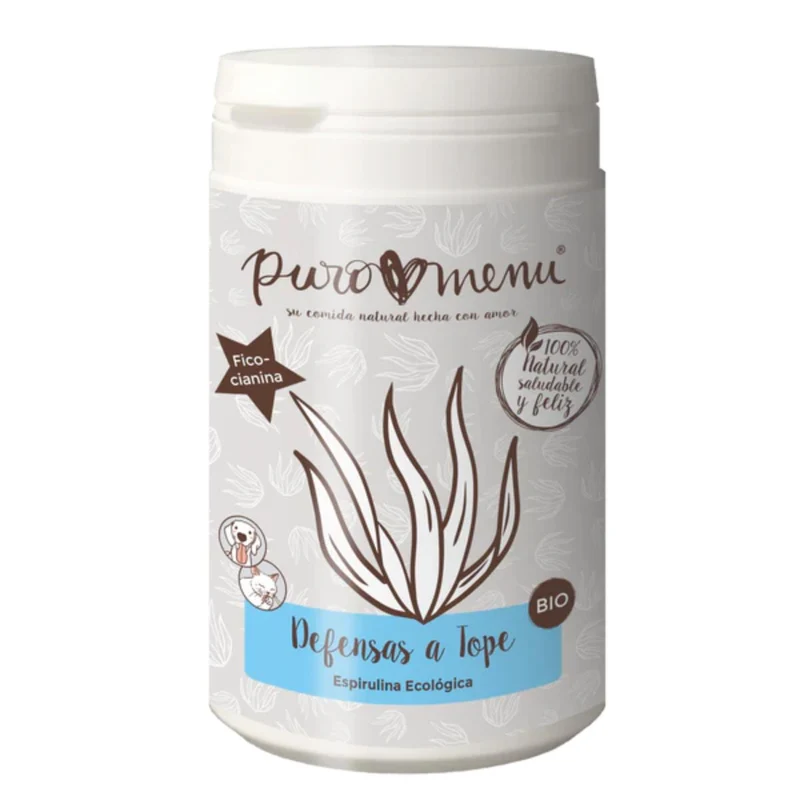 Defensas a Tope Espirulina BIO Suplemento para perros y gatos Puromenu 100 g