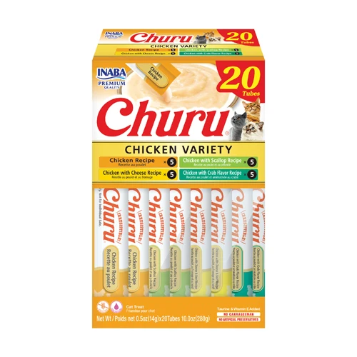 Churu Variedades de pollo Snack cremoso para gatos 20 x 14 g