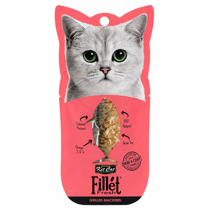 Kit Cat FilletFresh - Caballa a la parrilla 30 g Snack natural para gatos