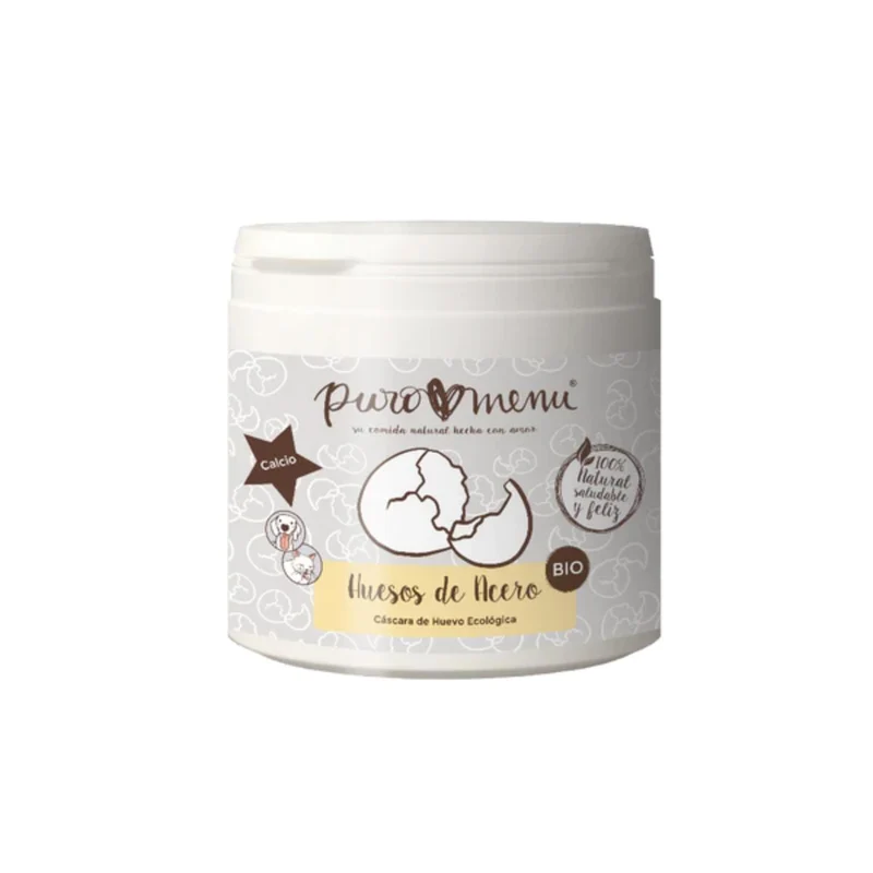 Huesos de Acero Cáscara de Huevo BIO Suplemento para perros y gatos Puromenu 150 g