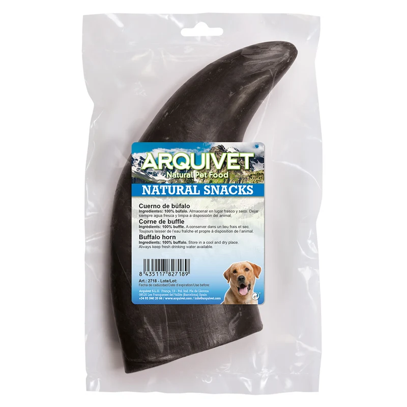 Cuerno de búfalo (Bolsa 1 unidad) - Snacks naturales masticables para perros