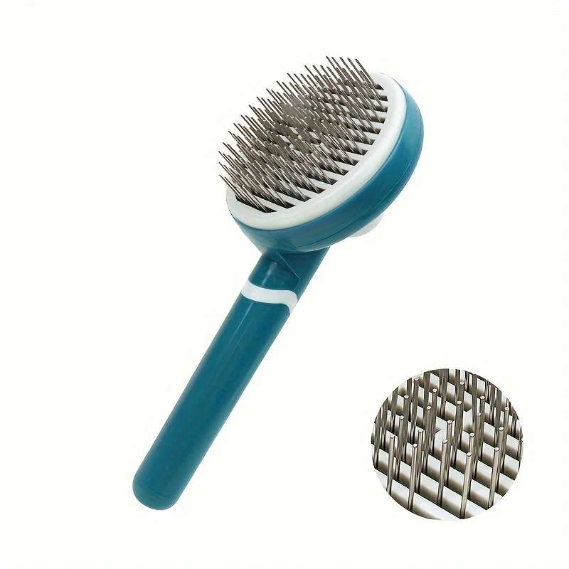 CEPILLO REMOVEDOR DE PELOS PARA GATOS Y PERROS AUTOLIMPIANTE.
