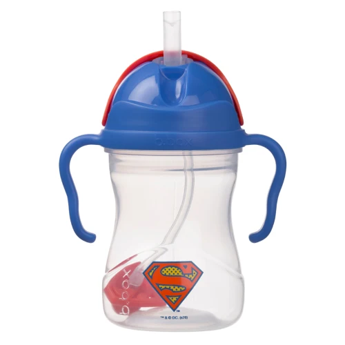 Taza con cañita flexible con pesa Superman- B.Box