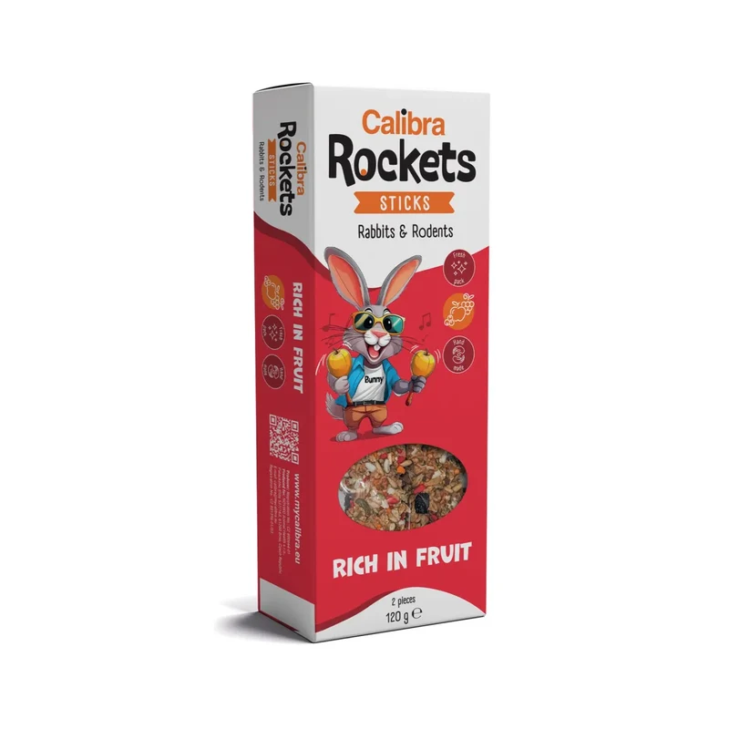 Calibra Rockets Sticks Rabbits&Rodents Fruits 120g