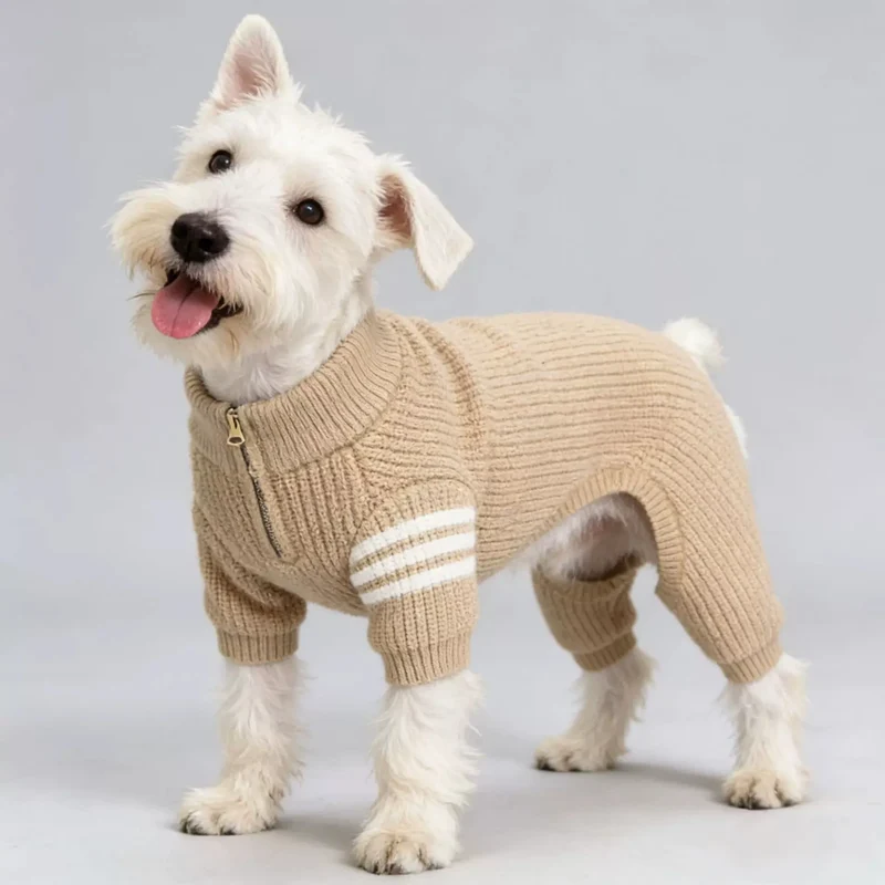 Pull Tricoté Avec Fermeture Eclair Pour Chien