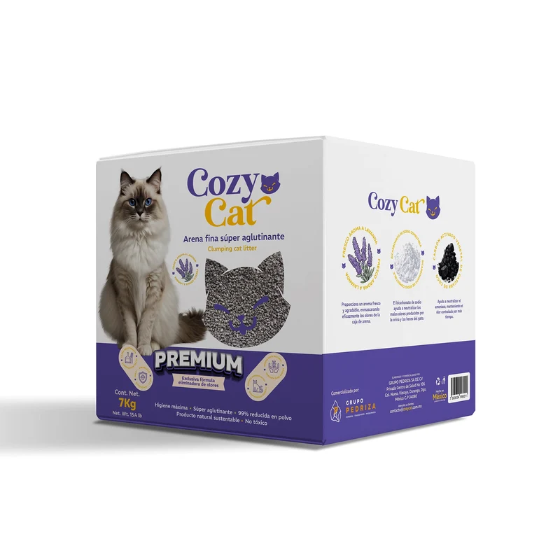 CozyCat - Arena Premium 7 kg | Lavanda, Carbón Activado y Bicarbonato