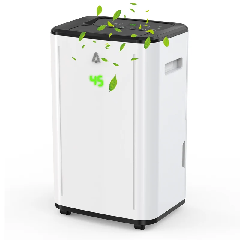 Garvee Deshumidificador Inteligente 30L por Día Pantalla Digital Temporizador Apagado Automático Bajo Consumo 490W Silencioso 43dB para Hogar y Oficina Blanco