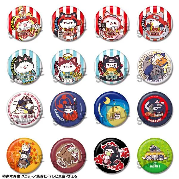 MEGA CAT PROJECT NARUTO ¡Nyarto! Colección de insignias de lata, caja de 16 piezas MegaHouse