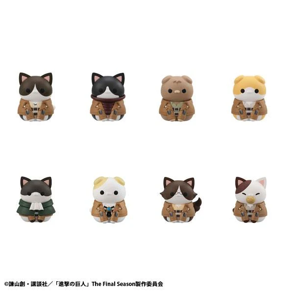PROYECTO MEGA GATO Ataque a los Titanes: ¡Regimiento de Exploradores Nyanko a la Carga, Reúnanse! CAJA de 8 Piezas MegaHouse