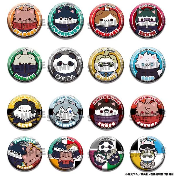 MEGA CAT PROJECT Jujutsu Kaisen: Colección de insignias Jujutsu Nyanko Can CAJA 16 piezas MegaHouse