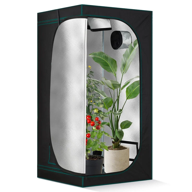 Garvee Tienda De Cultivo Interior 60x60x140 Cm Con Tejido Oxford 600D Mylar Reflectante Ventana De Observación