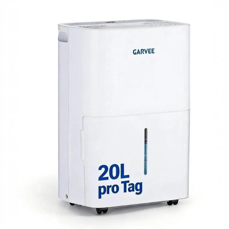 Garvee Deshumidificador Electrico Domestico Silencioso con Temporizador Secado de Ropa Dos Unidades, 20 Litros Blanco