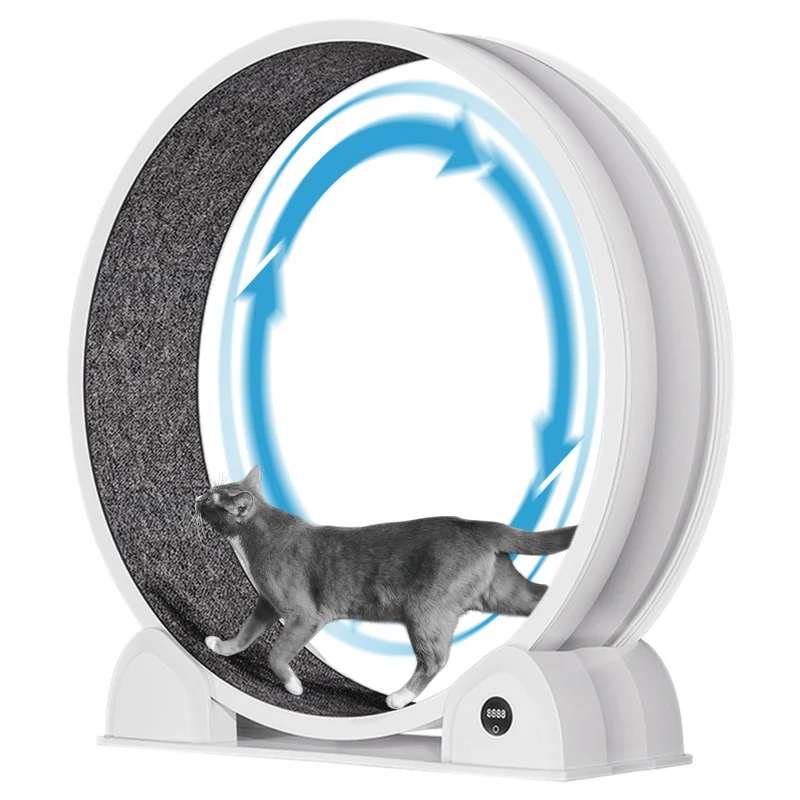 Garvee Rueda de Ejercicio para Gatos 114 cm Caminadora Silenciosa de ABS con Podómetro Inteligente Blanco