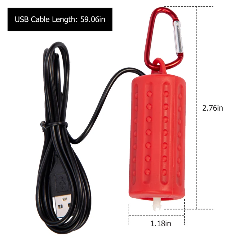 Garvee Tanque De Peces Portátil Mini USB Acuario Bomba De Aire Silenciosa Ahorro De Energía Rojo