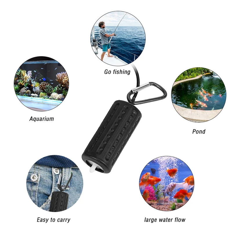 Garvee Bomba de Aire USB Mini y Portátil para Acuario, Silenciosa, Ahorro Energético, Silicona, Peceras Pequeñas, Incluye Piedra de Aire