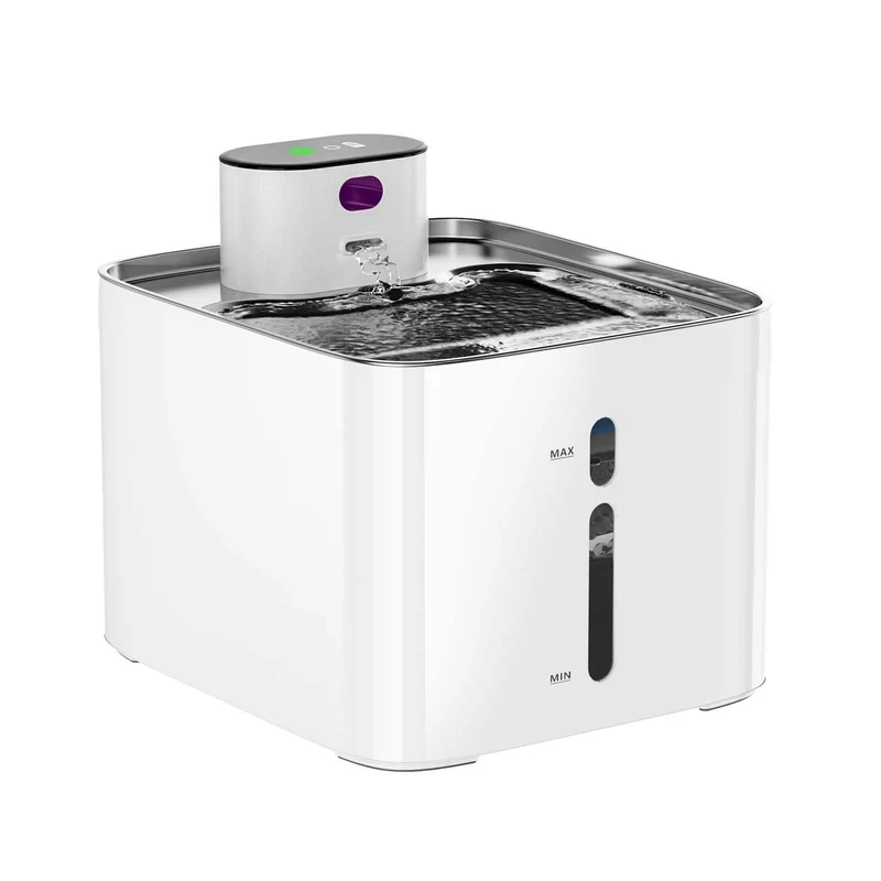Garvee Trinkbrunnen para Gatos 4.2L, Acero Inoxidable 304, Ultra Silencioso 25dB, Batería 5000mAh, LED, Ideal para Hogar y Viajes