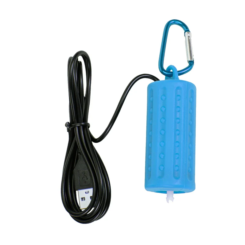 Garvee Bomba de Aire USB Mini Silenciosa con Piedra de Aire para Peceras Pequeñas y Pesca al Aire Libre, Compacta y Energética, Negro