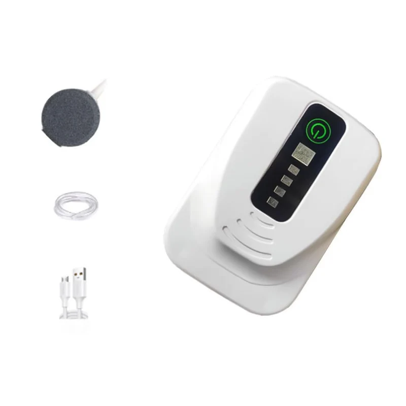 Garvee Bomba de Aire para Acuario Recargable USB, Caudal 3 L/min, Silenciosa, IPX4, Compacta 200 g, Batería 70 h, para Pesca y Acuarios