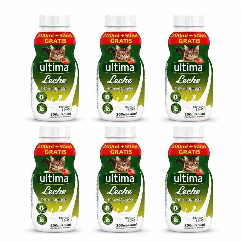 Ultima Leche Para Gatos Y Gatitos 6 x 250 ml