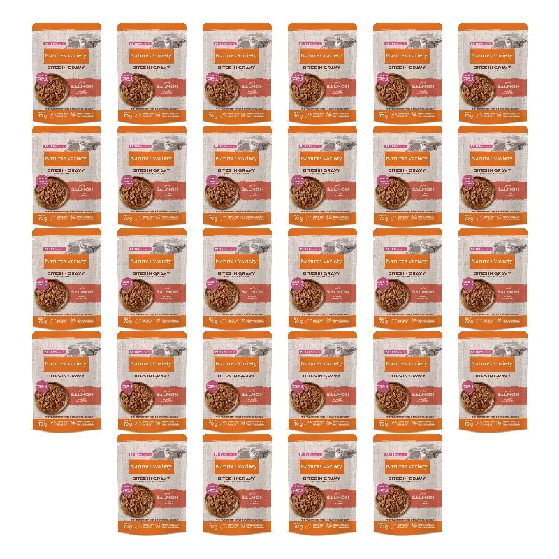 Nature'S Variety Comida Húmeda Para Gatos, Con Salmón, Single Serve, 28 x 70 gr