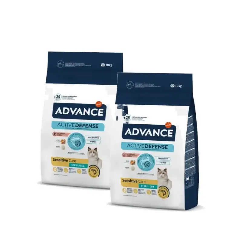 Advance Feline Adult Esterilizado Sensitive Pack 2 x 10 Kg, pienso para gatos