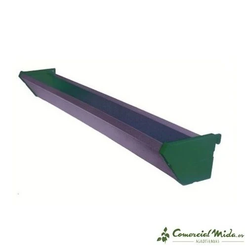 Comedero para Jaulas de Aves de Corral (Chapa Galvanizada y Plástico)