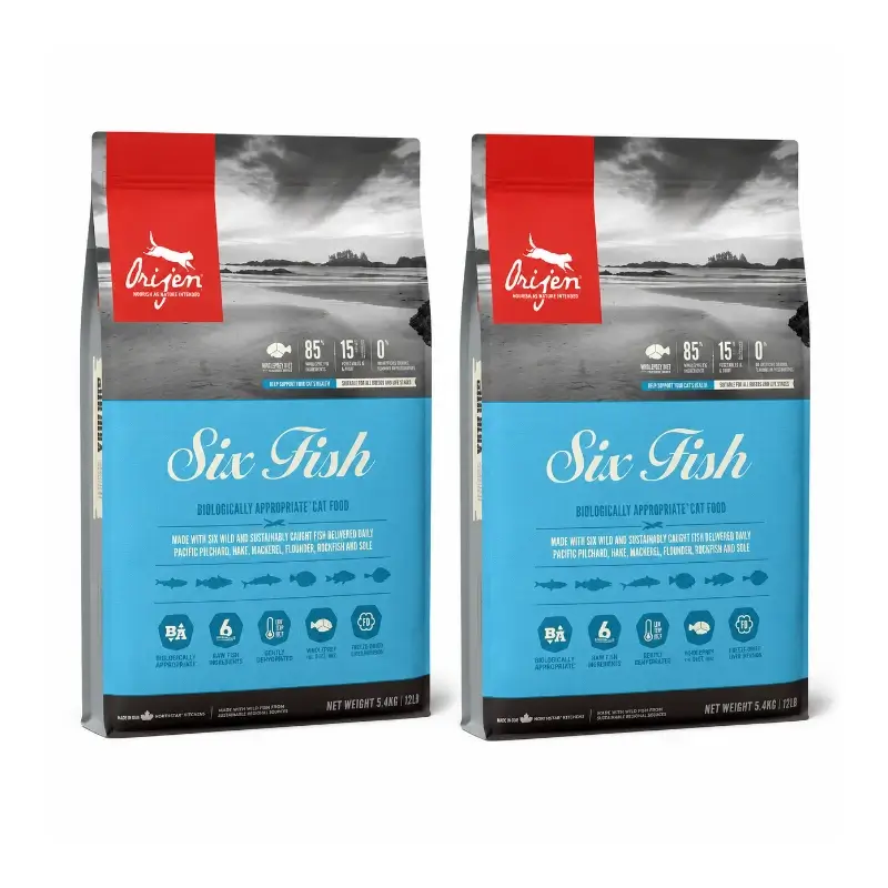 Orijen Feline Adult 6 Pescados 5,4Kg pienso para gatos pack 2