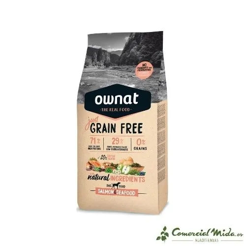 Pienso OWNAT Grain Free Adult Salmon&Seafood para Perros Adultos