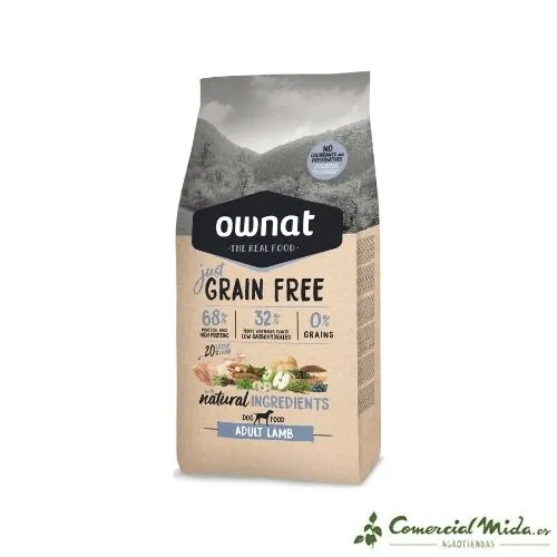Pienso OWNAT Grain Free Adult Lamb para Perros Adultos