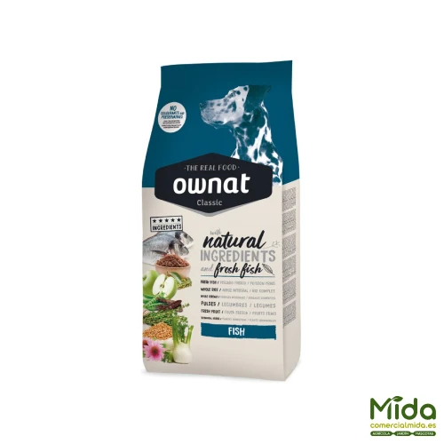 Pienso OWNAT Classic Fish para Piel y Pelo Perros