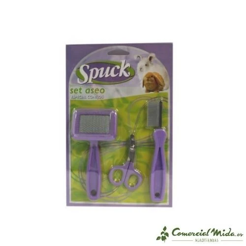 Set de Aseo SPUCK para Roedores (Carda+Peine Multipúas+Cortaúñas)